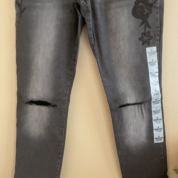 Old Navy Rockstar Super Skinny Black Jeans Floral - Picture 7 of 11